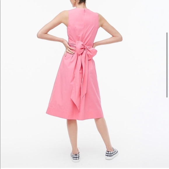 NWT J. CREW Dress V Neck Wrap Bow Dress Pink Azalea 6 - Picture 4 of 8
